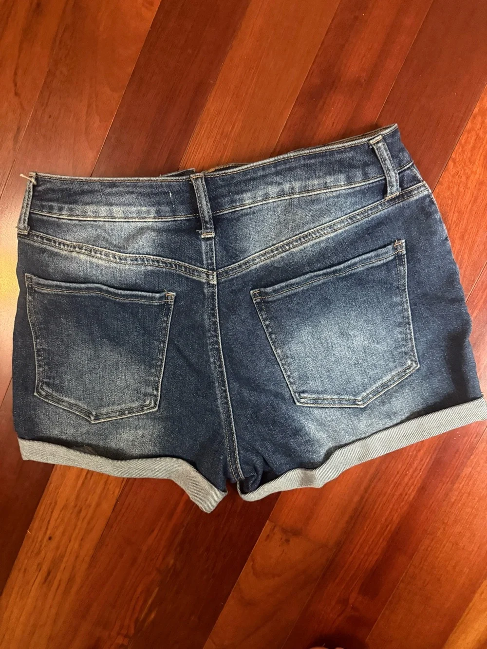 SO Blue Faded Denim Rolled-Hem Women's Shorts
